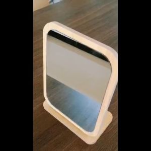 กระจกแต่งฐานพับได้ ปรับองศาได้ มี 2 ขนาดให้เลือก ขอบอัดทําด้วยไม้ Makeup mirror