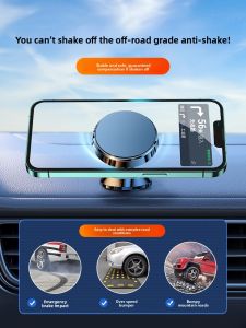 MONLEYTA | Car Magnetic Phone Holder Strong Absorption Dashboard Mount Navigation Compatible Modern Style Adhesive Suction Cup Car Holder