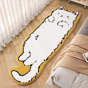 Thảm Hình Mèo Tabby Dài VIKAMA Thảm Trải Sàn Mềm Mại Chống Trượt Dễ Thương Hình Mèo Con Không Đều Trang Trí Cho Phòng Ngủ Cạnh Giường Ngủ Họa Tiết Động Vật