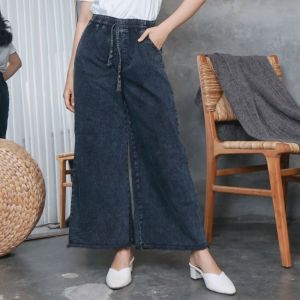 Celana Kulot Jeans Snow Rawis All Size BB 30-80Kg/Kulot Jeans Snow Jumbo