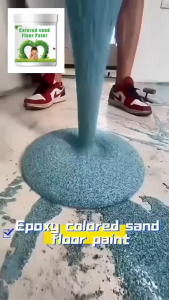 3-in-1 Water-Based Epoxy Floor Paint 1/2/3L High Gloss Durable non-slip waterproof quick drying and Wear-Resistant for Cement Bathroom Kitchen Floor Colored Sand Floor Paint Tile Renovation Paint Cement Floor Paint