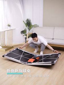 SoLoMan Household table tennis table Foldable and lifting flat table tennis table Free rackets