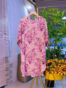 plus Size Womens round Neck Short Sleeve Floral Print Casual Top Spring Autumn New Style Comfortable Loose Fit Cotton Blend T-Shirt