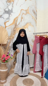 NURE- GAMIS SET KEYRA ABAYA MIX BRUKAT MALIKA TERBARU
