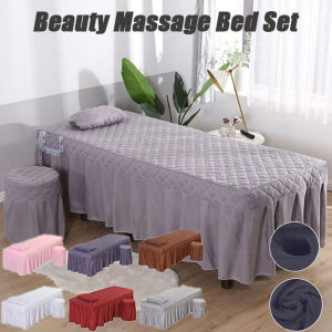 Massage Bed Cover Pillowcase for Beauty Salon Table Bed Skirt Skin-Friendly Massage SPA Bed Cover Colchas with Hole