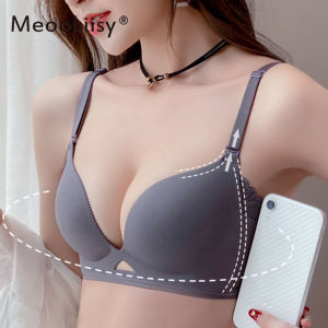 MeooLiisy Seamless Lace Push Up Bras for Women No Wire Comfortable Brassiere Solid Color Breathable Lingerie A B Cup