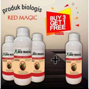 New Red Magic (isi.250/1liter) Pembasmi Gulma Herbicides - Pesticides Biologis Beli 3 Gratis 1 Botol