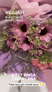 HER.FLORIST [SUNFLOWER] 5PCS Soap & Dried Flower Bouquet