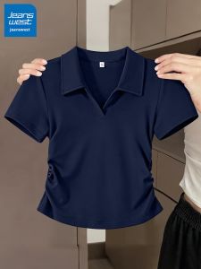 Jeanswest | Áo Thun Polo Cổ Trụ Ôm Vai Màu Xanh Đen Form Slim Fit Tay Ngắn