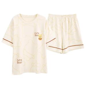 Miiow | Pure Cotton Summer Thin Short Sleeve Womens Sleepwear Set Cute Cartoon Home Clothes Cat Person MiiOW Sweet Cute Style 2025