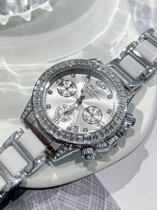 นาฬิกาข้อมือผู้หญิง Ceramic Dream Goddess หรูหรา ดีไซน์เรียบง่าย สายรัดยาง หน้าปัดกลม นาฬิกาข้อมือสตรี นาฬิกาข้อมือสตรี