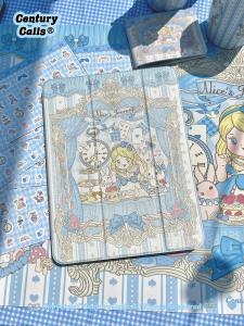 Dreamy Alice in Wonderland Magnetic Attraction iPad pro Protective Case Triple Fold 10.9 10.2 Artistic Luxury Tablet Cover