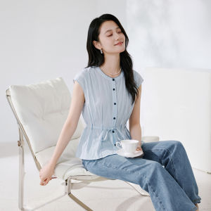 XIANGYING | Elegant French Style Sleeveless Blouse Slim Fit