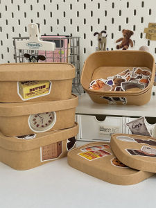 Retro Desktop Storage Box Student Stationery Hand Account Storage Fantastic Desk Stackable Finishing Box Small Basket