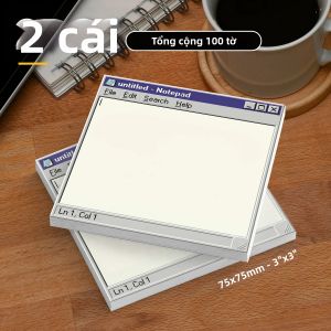 2 Cái Giấy Ghi Chú Dán Hình Máy Tính Cổ Điển Sổ Ghi Chú Phong Cách Windows Cũ Có Keo Dán 100 Tờ Tổng Cộng