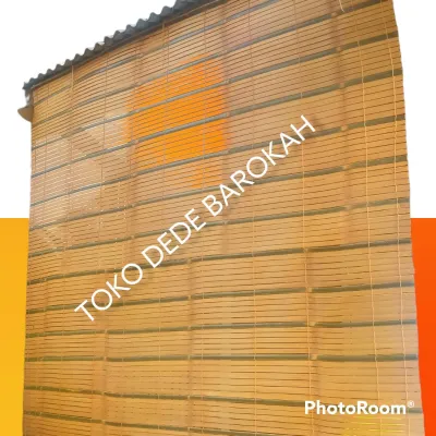 COD MURAH MERIAH TIRAI bambu gulung penutup teras rumah / Tirai bambu gulung penahan panas dan hujan / kerey bambu gulung / wide bambu gulung / Tirai warna kuning/ Tirai KUMPLIT ALAT TARIK PENGGULUNG / OTHER TIRAI BAMBU GULUNG