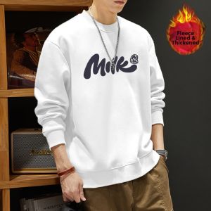 JIANMUJI | Fashionable Loose Single Color Easy to Match Round Neck Sweatshirt