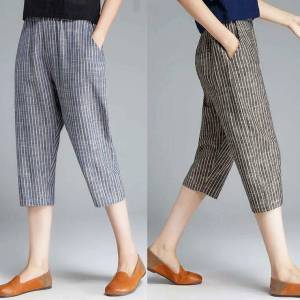 Loose Casual Cotton Linen Straight Leg Pants High Waist Long Trousers Womens Fashionable Summer New Arrival Artistic plus Size