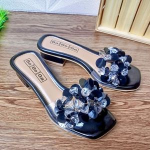Sandal Teplek/Flat Wanita Mika Diamond Hak 3Cm Size 36-41| Lababega Shoes 012