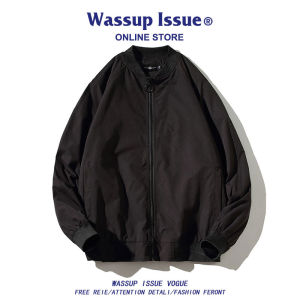 Wassup Issue American Style Pilot Jacket Mens Loose Fit Spring Autumn Couples Baseball Uniform Cool And Handsome Coat
