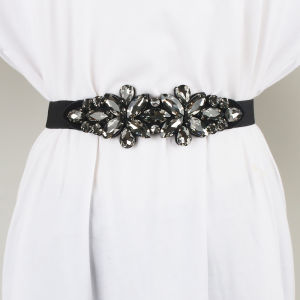 Fashionable Crystal Rhinestone Elastic Waist Belt Womens Skirt Dress Decorative High-End Sensation Gown Decoration Waist Seal