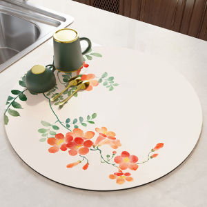 Water Absorbent Silicon Dendroid Tea Mat Waterproof Tea Table Soft Pad Tea Set Draining Mat Cup Coaster Chinese Style Tea Ceremony