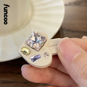 Funcoo Original Design Iceland Gem Heart Hair Clip Diamond Edge Hair Clip Fashionable Korean Style Hair Accessories