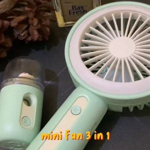 Rokeet Kipas Angin LED Humidifier Mini Portable 3 in 1 Rechargeable Multifungsi