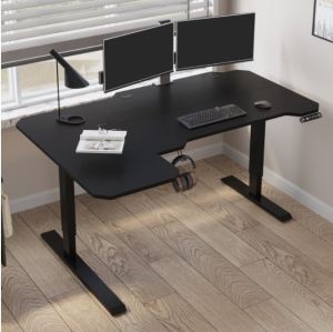 Mxtark 59 inches Electric Desk 1.5M Electric Standing Desk Desk Adjustable Height Electric Standing Desk Ergonomic Office/Study/Gaming Table Desk L Shape For left Side New Elegant Carbon Fiber Anti-Scratch E-Sports Gaming Desk