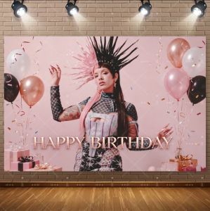 Potdemiel | M&Melanie Martinez Fans Birthday Party Decoration Supplies Alternative Pop Female Singer Cake Topper Number Balloon Banner Props