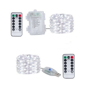 Silver Wire LED Fairy String Lights USB/Battery Box Remote Birthday Garland Christmas Lamps For Wedding Party Decor 5M 10M 20M