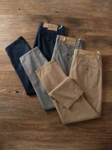 American Workwear Casual Pants Mens Thickened Slim Fit Pure Cotton Suit Pants Spring Autumn Khaki Straight Leg Long Pants