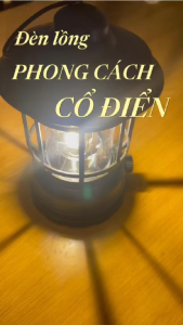 Đèn Lồng Đèn Măng Xông Led Cob Phong Cách Cổ Điển Sử Dụng Pin Sạc 18650