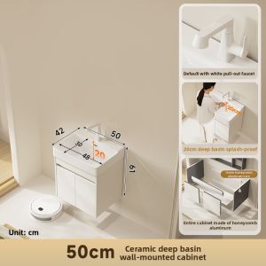 LANGXIANG | Space-saving Narrow Edge Deep Ceramic Integrated Basin Aluminum Bathroom Cabinet