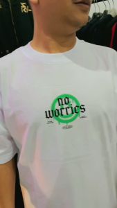 Stalker - Tshirt Basic Distro Worries Putih combed 24S (Bisa Bayar Ditempat)