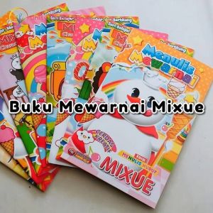 Paket 8 Buku Warna Belajar Anak Motif Mewarnai Mixue