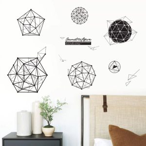 Decal giấy dán tường hình học nghệ thuật Geometric hiện đại-tính tế-cá tính có keo sẵn