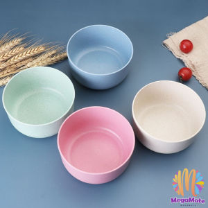 MegaMate ชามข้าวเด็กข้าว สาลีทรงกลม วัสดุธรรมชาติ ปลอดภัยไม่มีสารพิษ Round plastic bowl สปอตสินค้า Maygo