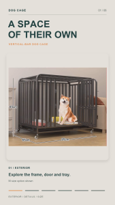 COD Dog Cage Large Metal Heavy Duty Dog Crate Puppy Playpen Pet Cage Removable Tray Easy to Clean Sturdy Puppy Cage for Dogs Indoor Home Use Easy Setup