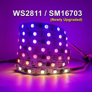 WS2811 SM16703 5050 RGBIC Led Lights DC12V 24V RGB Led Strip Light IP65 IP68 Waterproof Smart Pixels Magic Light Black White PCB