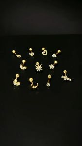 Anting Tindik Piercing Earrings Stainless Steel Mode Kristal Zirkon Simple Per Pcs