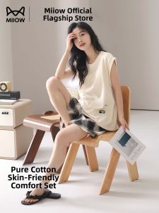 MiiOW | Cotton Sleeveless Vest and Shorts Pajama Set with Padding