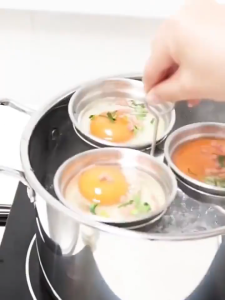 IF ME Heart-Shaped Egg Cooker 3-in-1 Stainless Steel Egg Steamer Boiled Egg Artifact Kitchen Cooking Tool