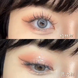 【店铺热销】 爆款欧美小直径芭达棕柏林灰年抛泰式混血薄荷奶灰 眼镜女 European and American Small-diameter Grey Annual Throw