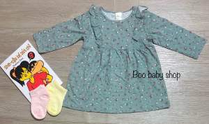 Đầm cotton tay dài cho bé gái 5-15kg