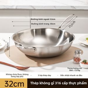 YIYIPAI | Chảo Inox 18/10 Dày Không Dính Đạt Tiêu Chuẩn Thực Phẩm