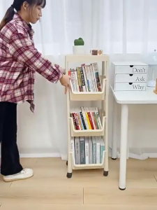 2/3/4/5 Layer Moving Rack Trolley Cart Book Storage Rack Home Bedroom Bathroom Organizer Trolley