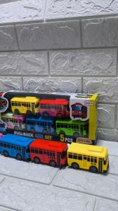 5 PCS SET CARTOON BUS PULL BACK CARS TOY FOR KIDS