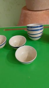 Combo 10 chén bánh bò chỉ xanh ( loại thường )