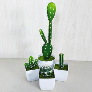 Wolf.id PBP139 Tanaman Hias Artificial Pot Bunga Kaktus Mini Plastik Dekorasi Hiasan Meja Belajar Ornamen Plant Buatan Lucu [BISA COD]